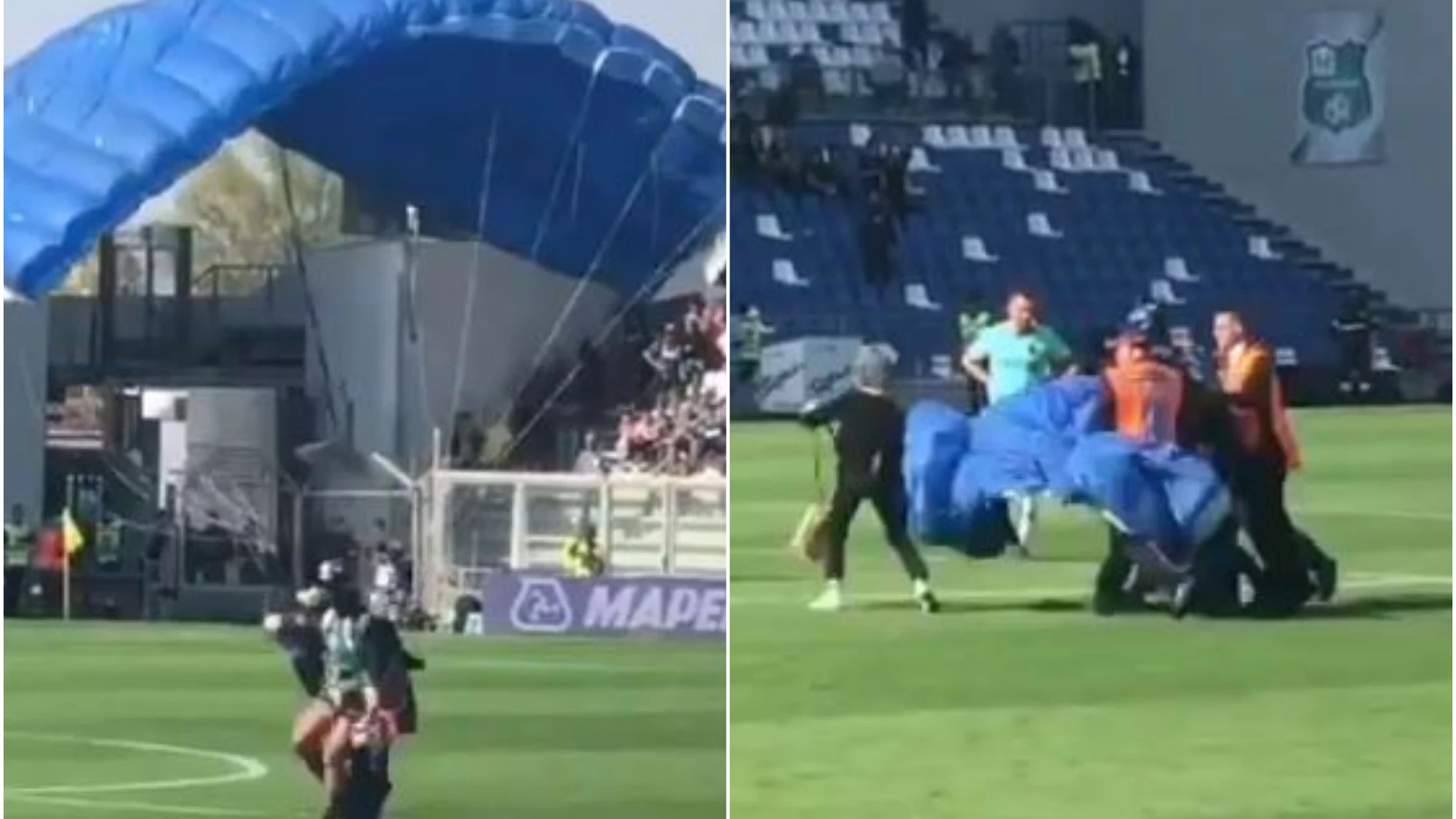 Un espontáneo aterriza en pleno partido del Inter de Milán Un espontáneo aterriza en pleno partido del Inter de Milán