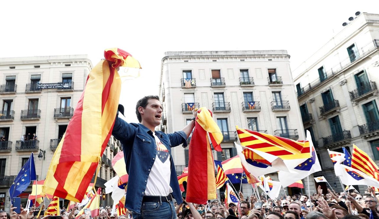 Albert Rivera en una movilización en Barcelona Albert Rivera en una movilización en Barcelona