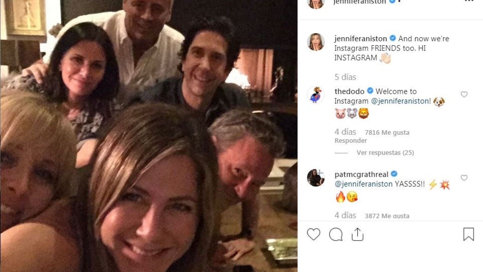 La reuni&oacute;n de 'Friends'
