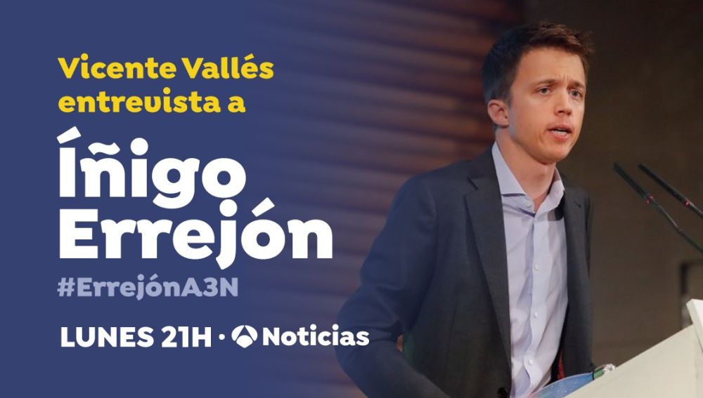 Íñigo Errejón será entrevistado por Vicente Vallés esta noche 
