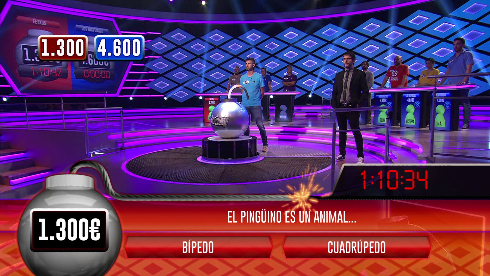 Los nervios y la mala suerte dejan a un concursante defendiendo solo a su equipo en la bomba clasificatoria de &lsquo;&iexcl;Boom!&rsquo;