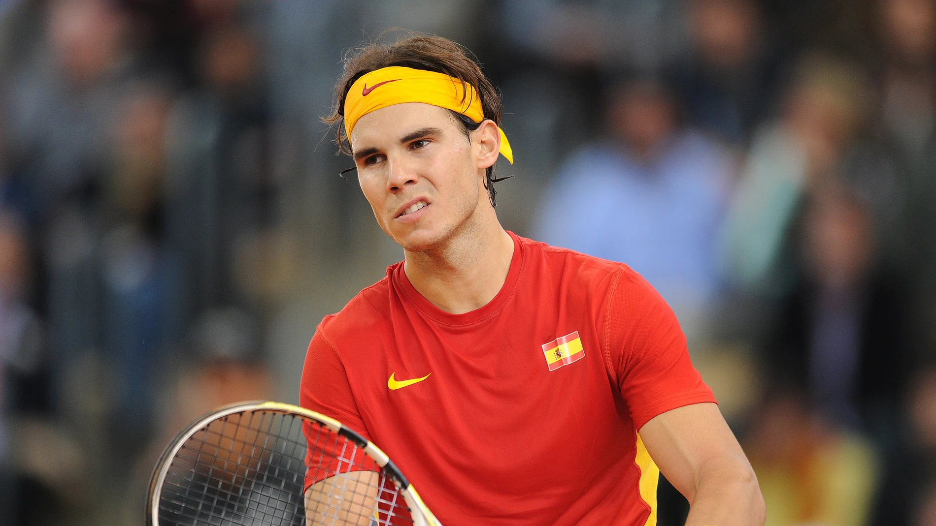 Nadal durante un partido de la Copa Davis con España Nadal durante un partido de la Copa Davis con España
