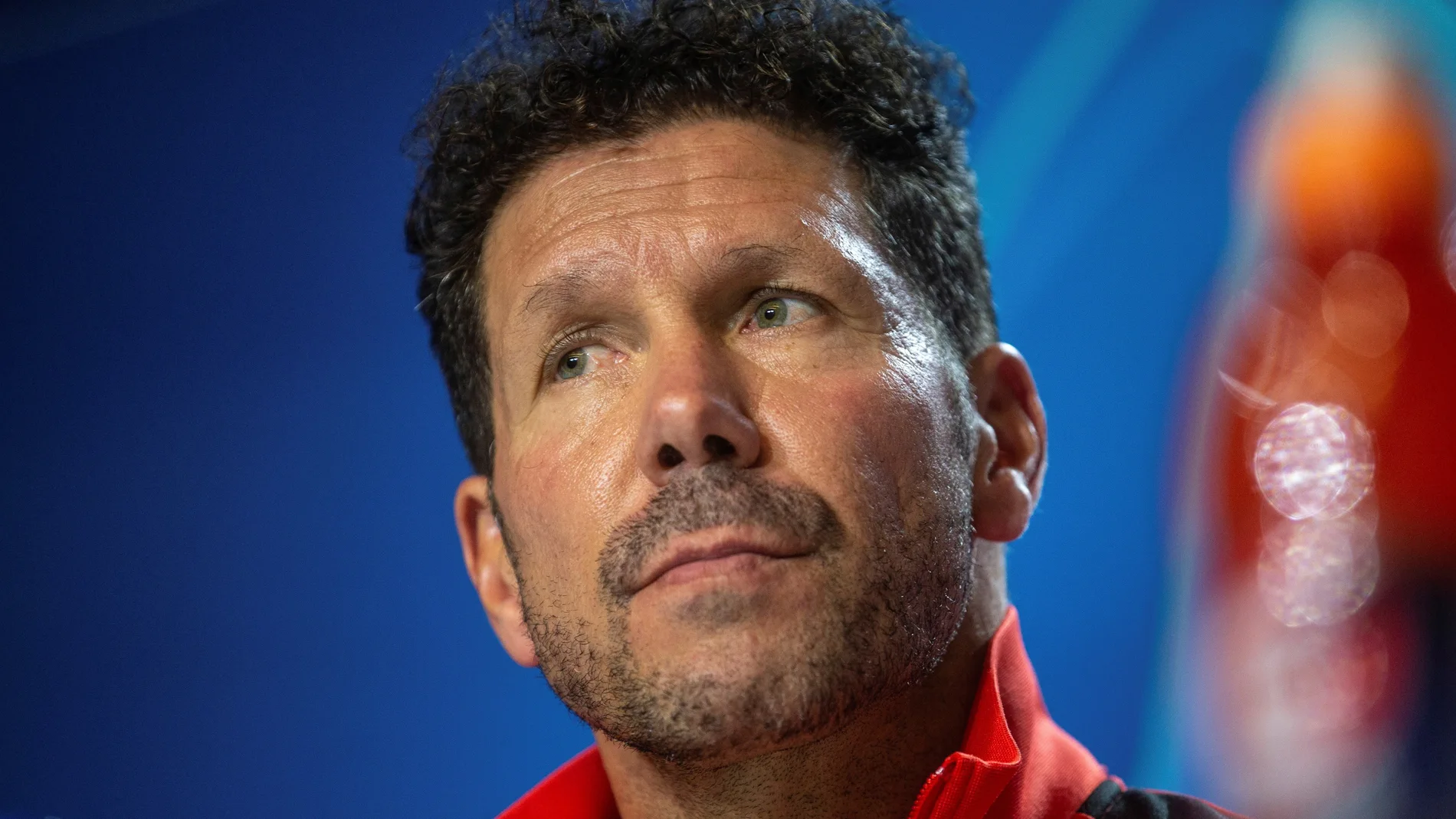 Simeone, en la rueda de prensa previa ante el Leverkusen. Simeone, en la rueda de prensa previa ante el Leverkusen.