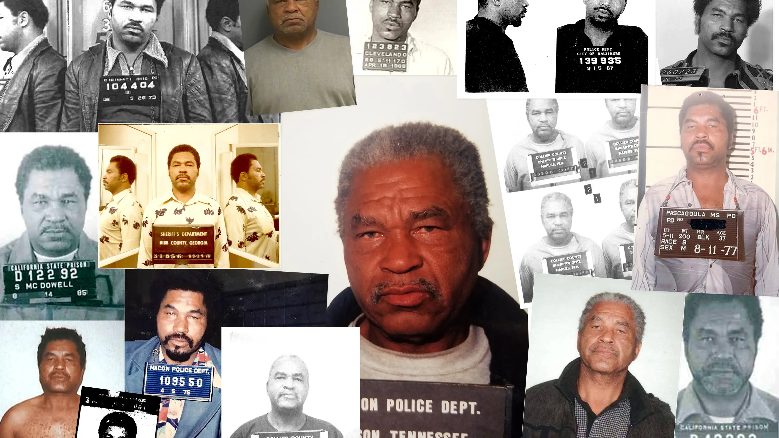 'Collage' de fotograf&iacute;as del asesino en serie Samuel Little