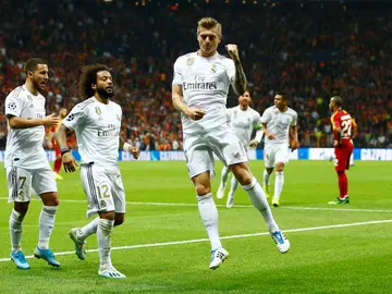 Toni Kroos celebra su gol al Galatasaray Toni Kroos celebra su gol al Galatasaray