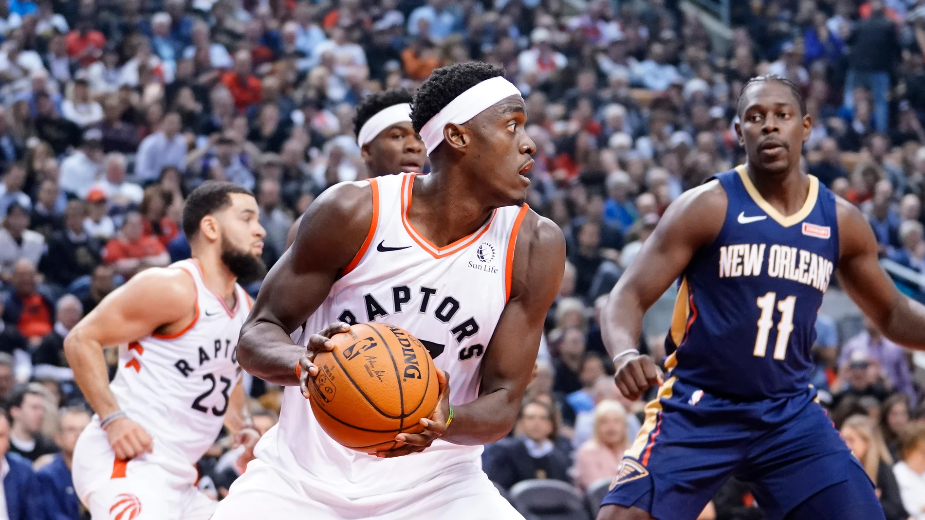 Pascal Siakam, en acción ante los Pelicans Pascal Siakam, en acción ante los Pelicans