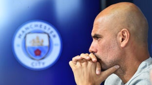 Pep Guardiola, en sala de prensa