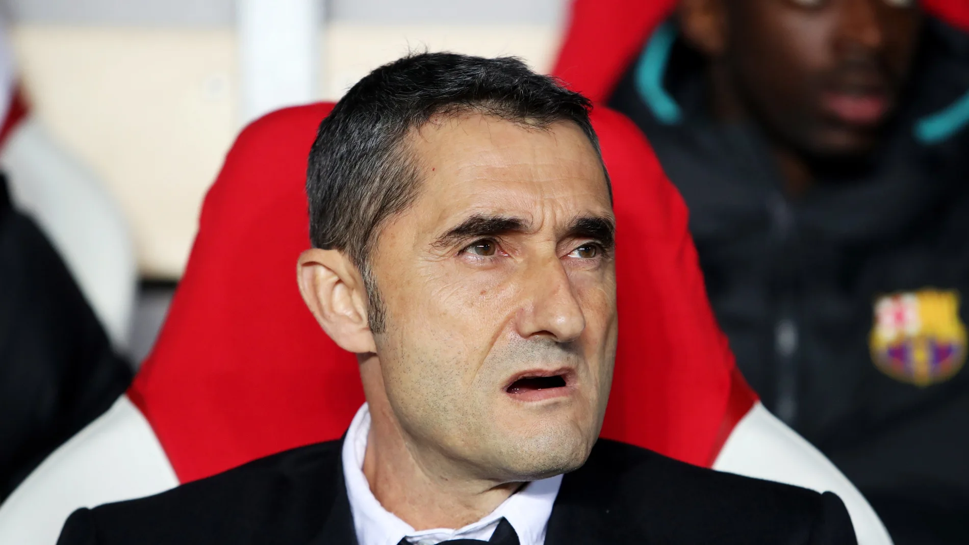 Ernesto Valverde, en el duelo ante el Slavia de Praga Ernesto Valverde, en el duelo ante el Slavia de Praga