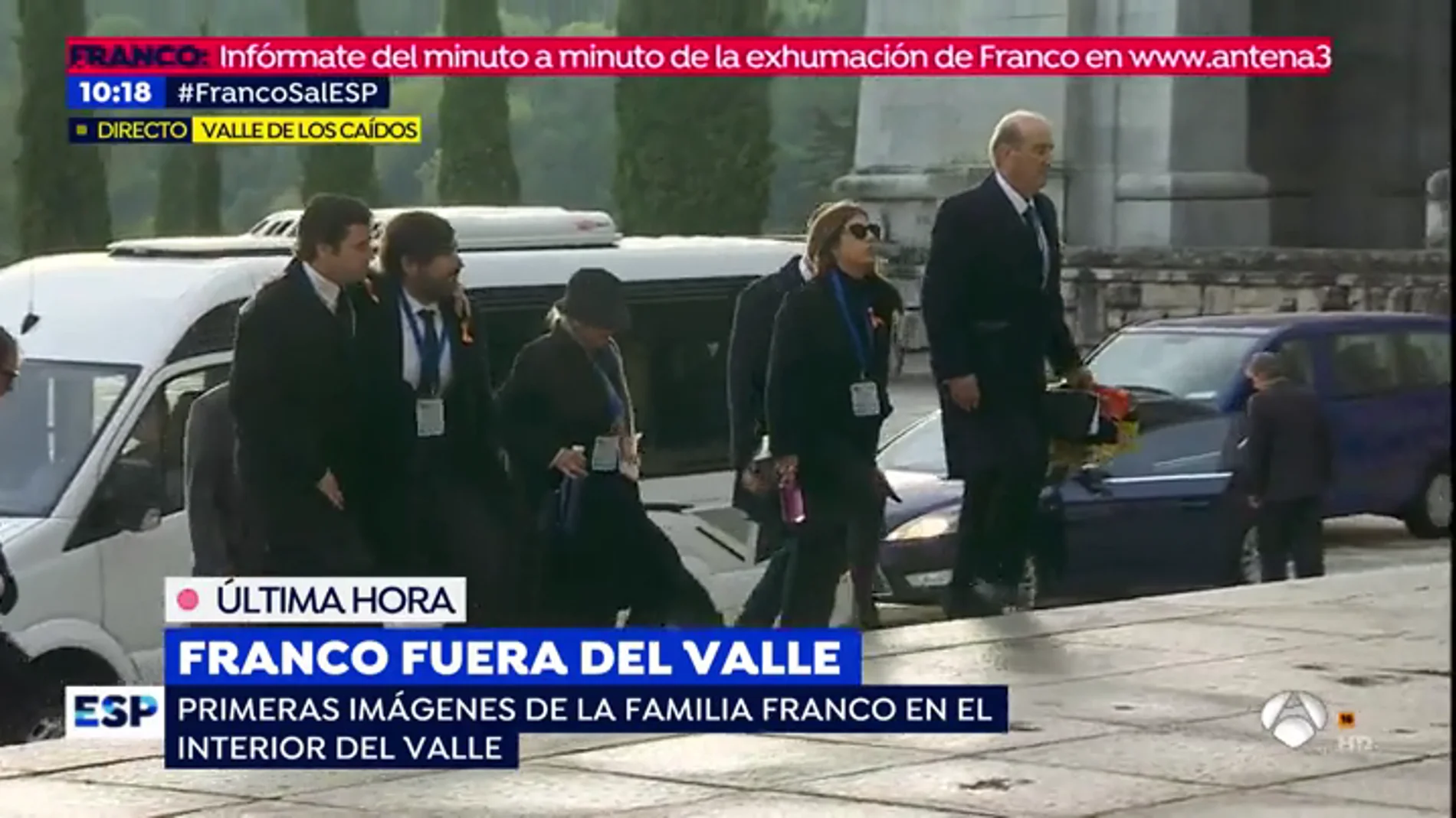 Llegada de los Franco al Valle de los Caídos