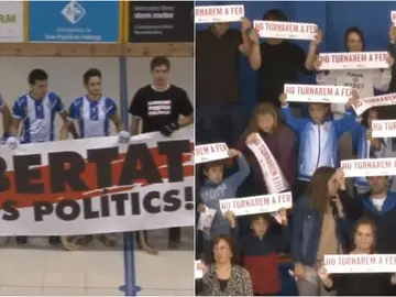 Reivindicación independentista en el Voltrega - Vic de hockey patines Reivindicación independentista en el Voltrega - Vic de hockey patines