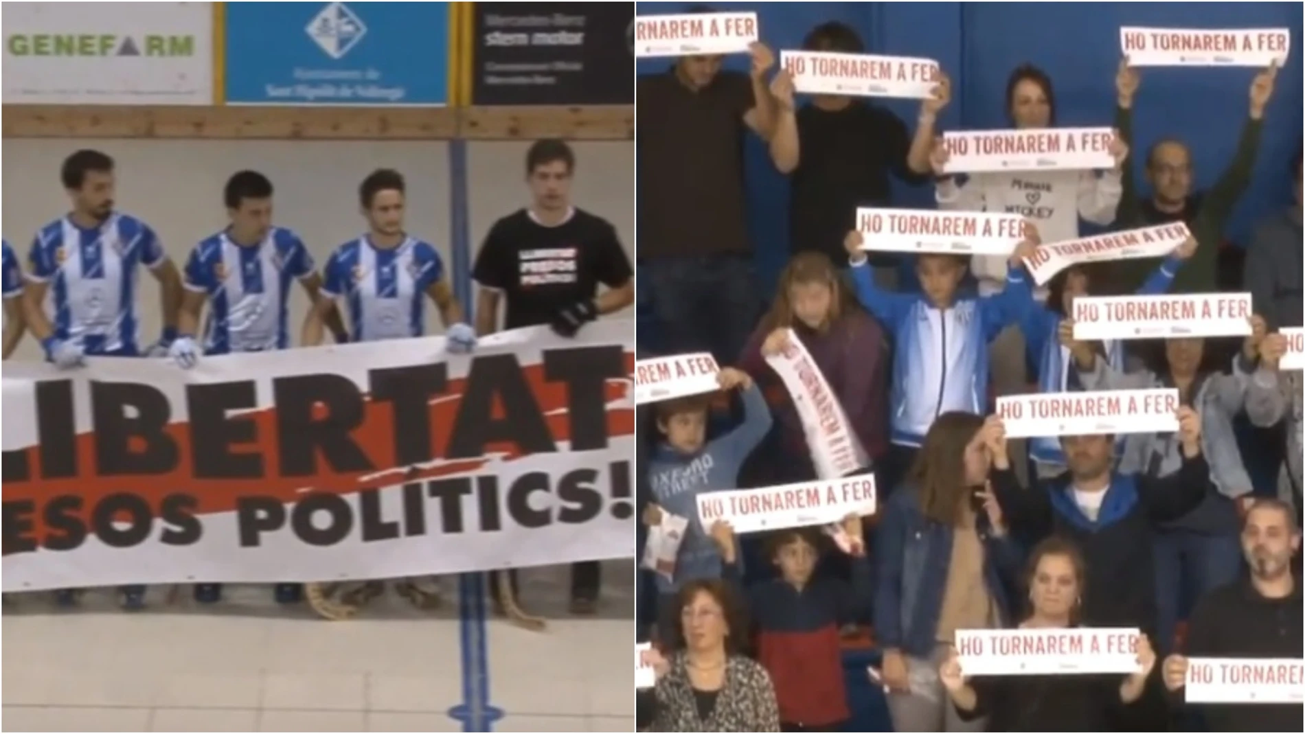 Reivindicación independentista en el Voltrega - Vic de hockey patines Reivindicación independentista en el Voltrega - Vic de hockey patines