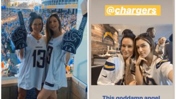 Lauren Summer y Kayla Lauren durante el partido de los Chargers
