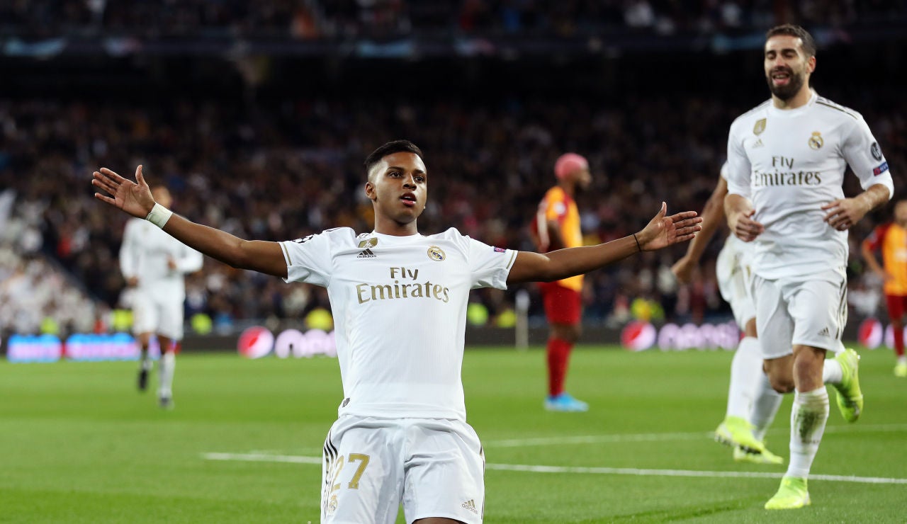 Rodrygo celebra un gol ante el Galatasaray Rodrygo celebra un gol ante el Galatasaray
