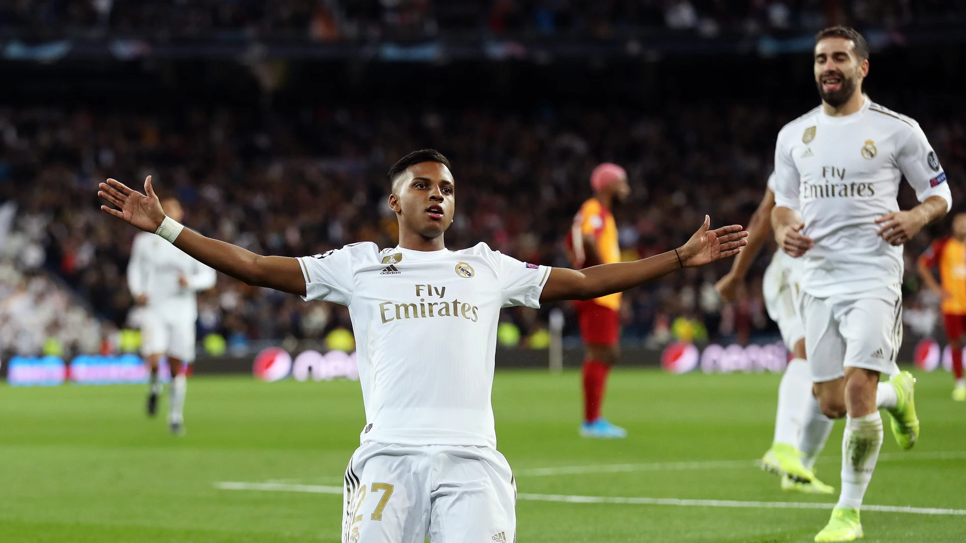 Rodrygo celebra un gol ante el Galatasaray Rodrygo celebra un gol ante el Galatasaray