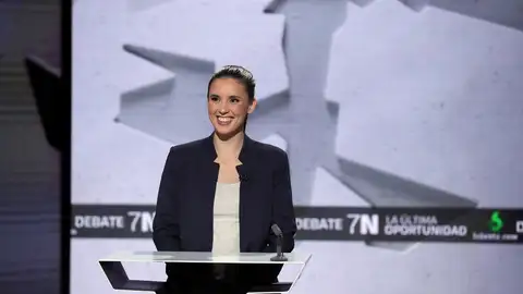 Irene Montero en el debate del 7N en laSexta Irene Montero en el debate del 7N en laSexta
