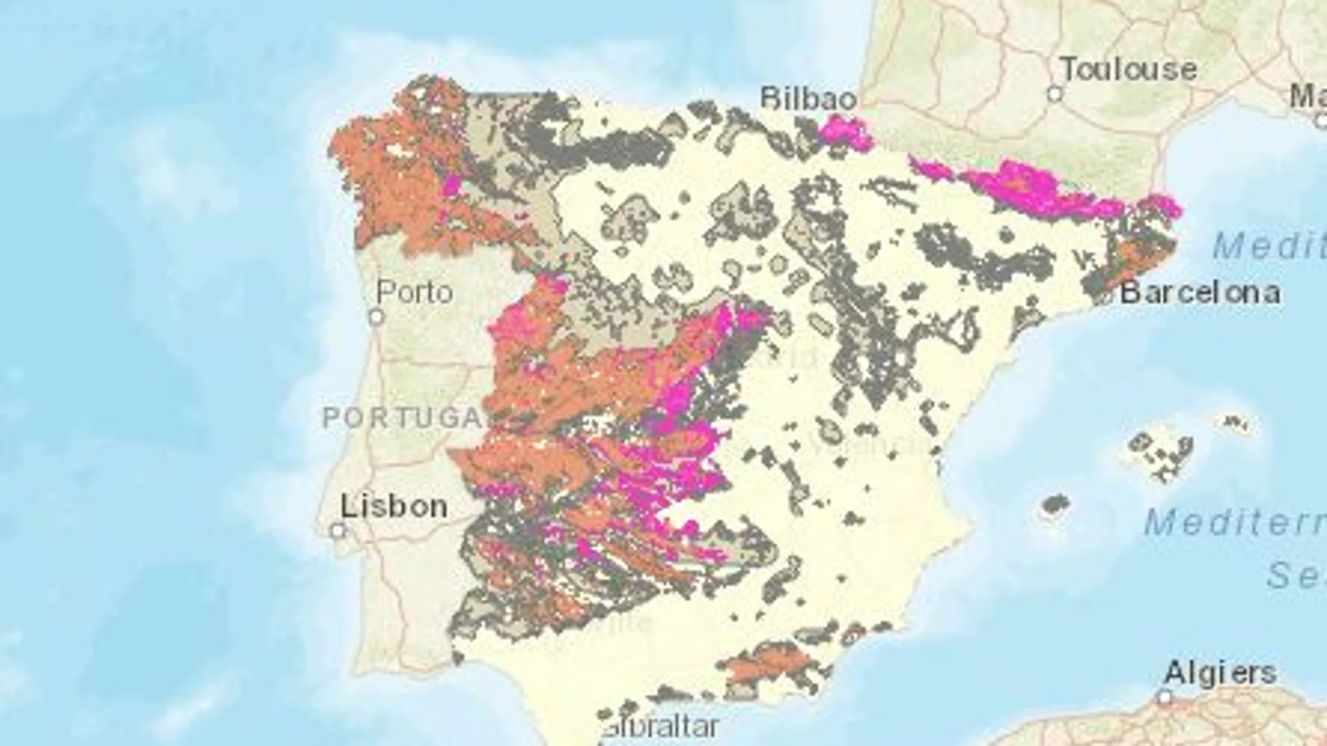 Mapa del gas radón en España Mapa del gas radón en España