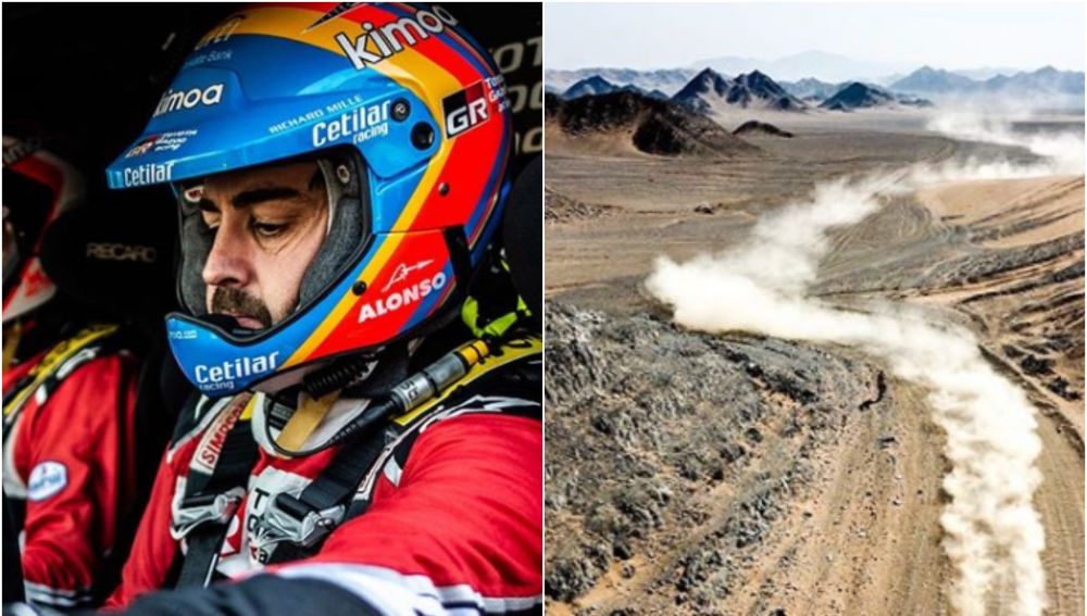 Fernando Alonso compitiendo en el rally Ula Neom