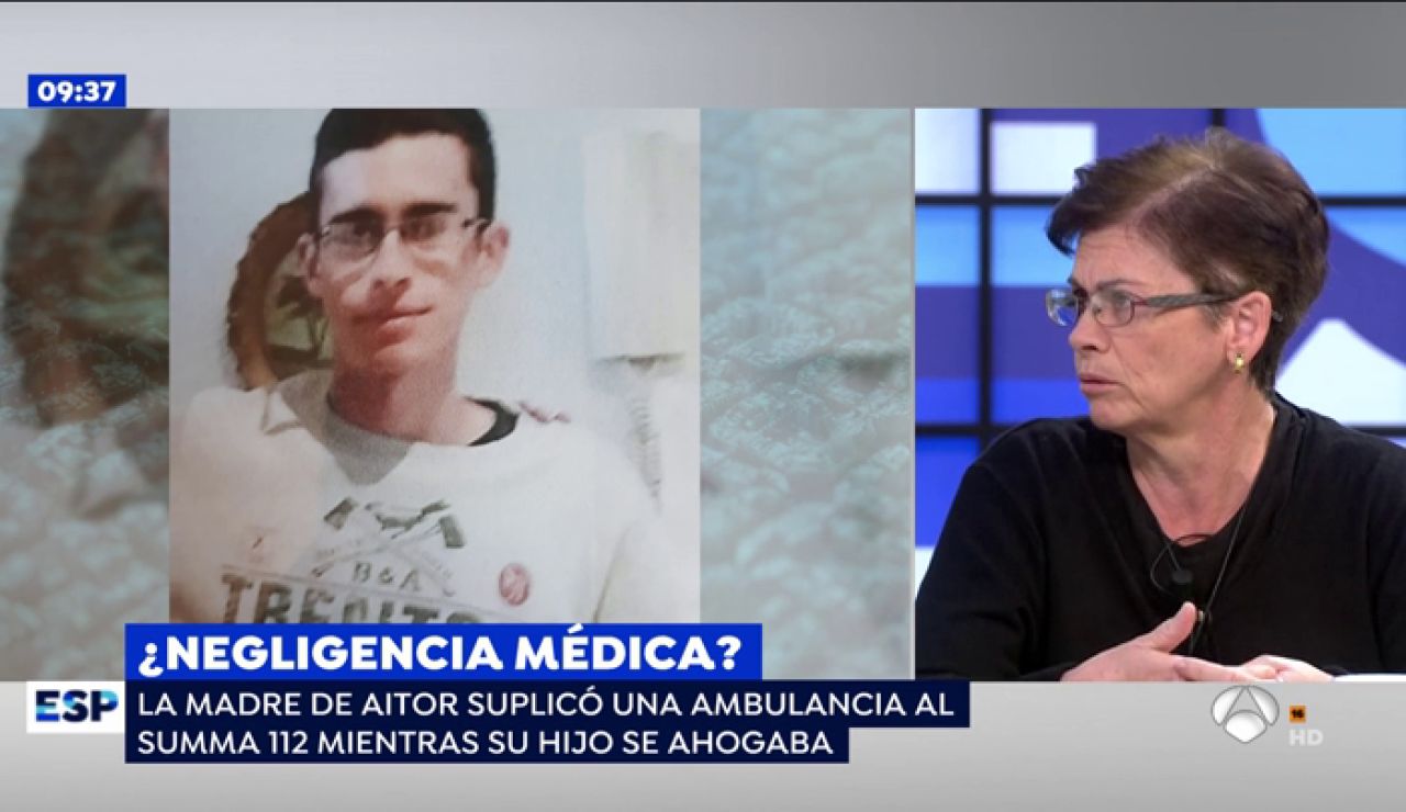La madre de Aitor, el joven que suplicó una ambulancia La madre de Aitor, el joven que suplicó una ambulancia
