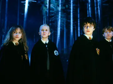 Hermione, Draco, Harry y Ron en 'Harry Potter' Hermione, Draco, Harry y Ron en 'Harry Potter'