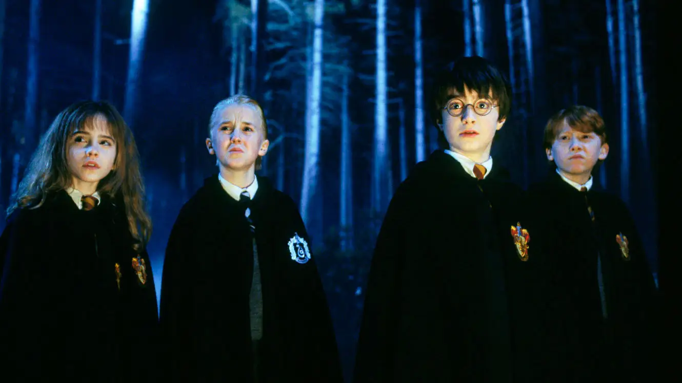 Hermione, Draco, Harry y Ron en 'Harry Potter' Hermione, Draco, Harry y Ron en 'Harry Potter'