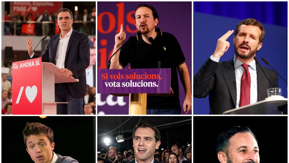 Los seis candidatos a la presidencia del Gobierno