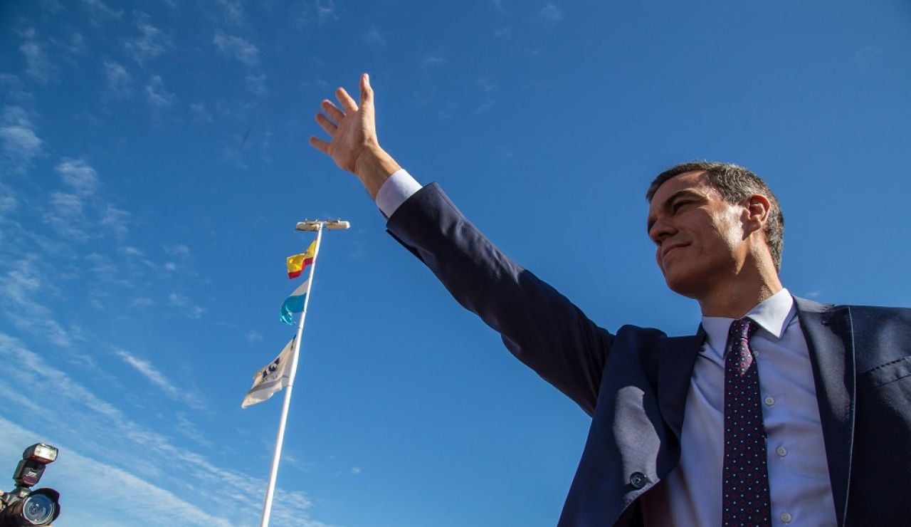 Pedro Sánchez en un acto electoral en Los Alcázares Pedro Sánchez en un acto electoral en Los Alcázares