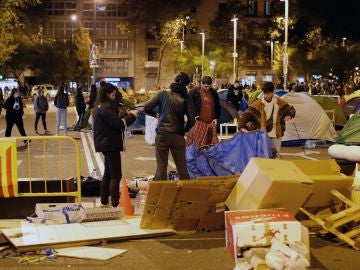 Acampada en la Plaza Universidad de Barcelona