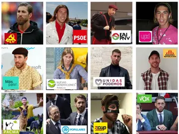 Sergio Ramos como votante de los diferentes partidos políticos Sergio Ramos como votante de los diferentes partidos políticos