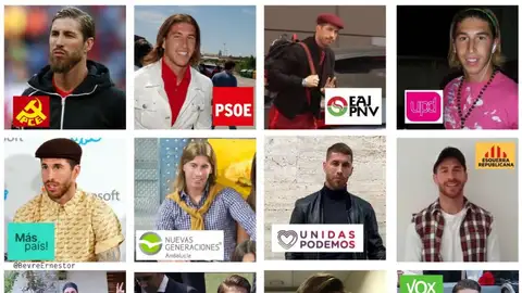 Sergio Ramos como votante de los diferentes partidos políticos Sergio Ramos como votante de los diferentes partidos políticos