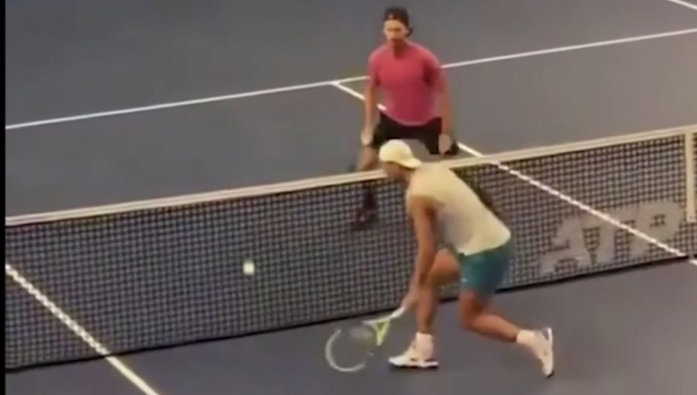 Nadal y Moyá en pleno reto