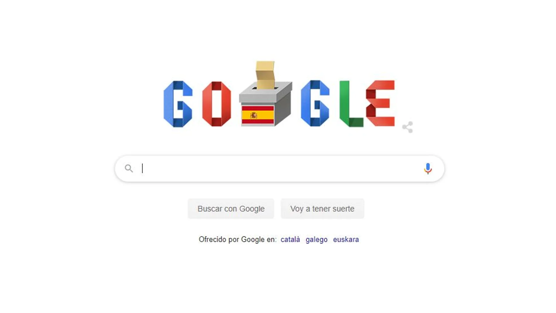 El 'doodle' de Google por las elecciones del 10-N El 'doodle' de Google por las elecciones del 10-N