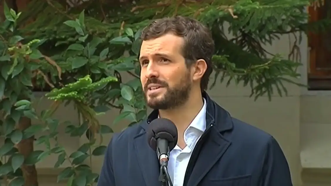 Imagen de Pablo Casado tras votar