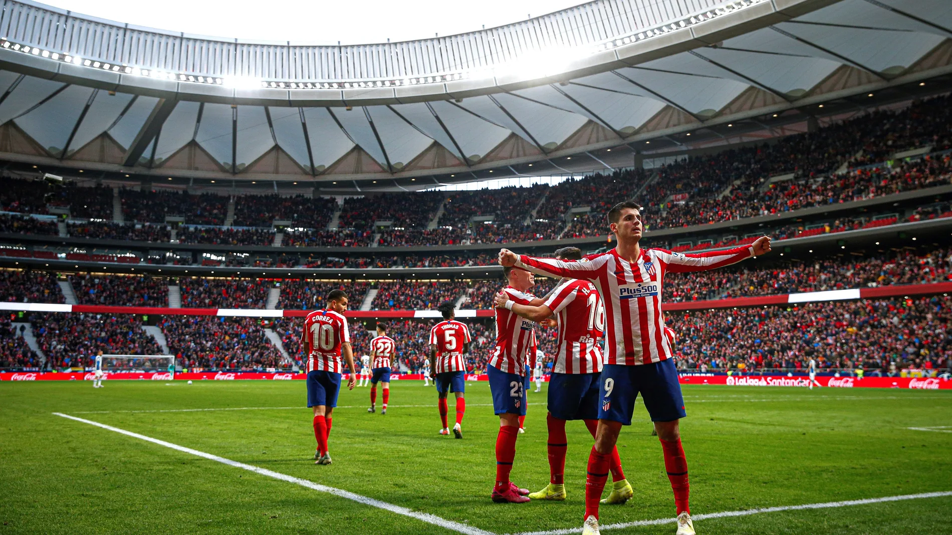 Morata celebra su gol al Espanyol Morata celebra su gol al Espanyol
