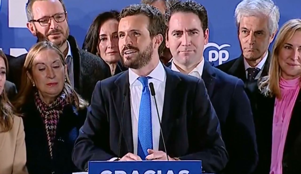 Pablo Casado, en su discurso tras el 10N Pablo Casado, en su discurso tras el 10N