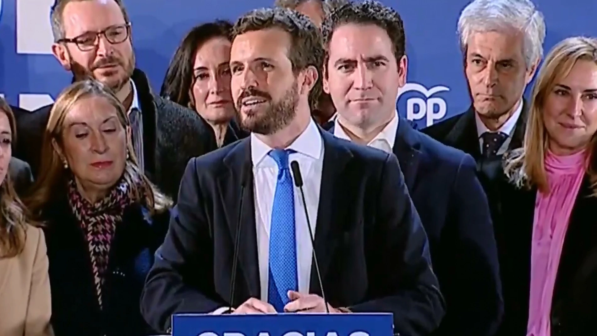 Pablo Casado, en su discurso tras el 10N Pablo Casado, en su discurso tras el 10N