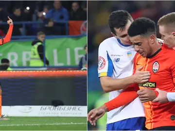 Momento en el que Taison se encara con la grada y es expulsado Momento en el que Taison se encara con la grada y es expulsado