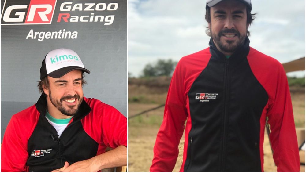 Fernando Alonso en el acto de Toyota en Argentina