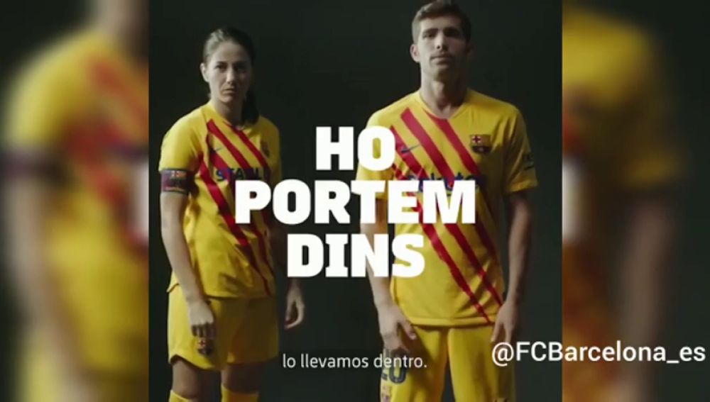 El Barcelona presenta su cuarta equipación en homenaje a la senyera: "Lo llevamos dentro"