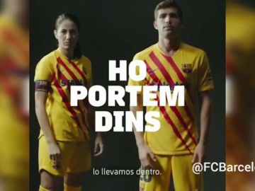 El Barcelona presenta su cuarta equipación en homenaje a la senyera: "Lo llevamos dentro"