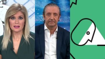 Sandra Golpe, Josep Pedrerol y el logo de 'Levanta la cabeza'