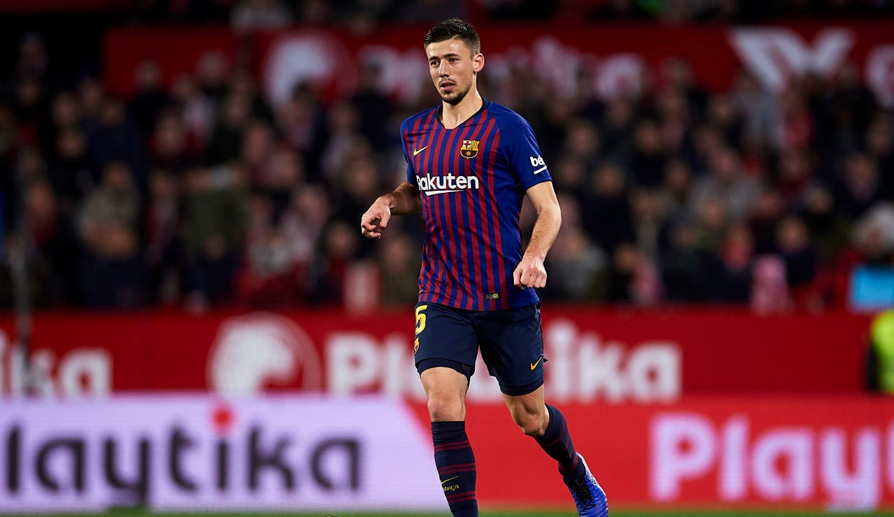 Lenglet durante un partido con el FC Barcelona Lenglet durante un partido con el FC Barcelona