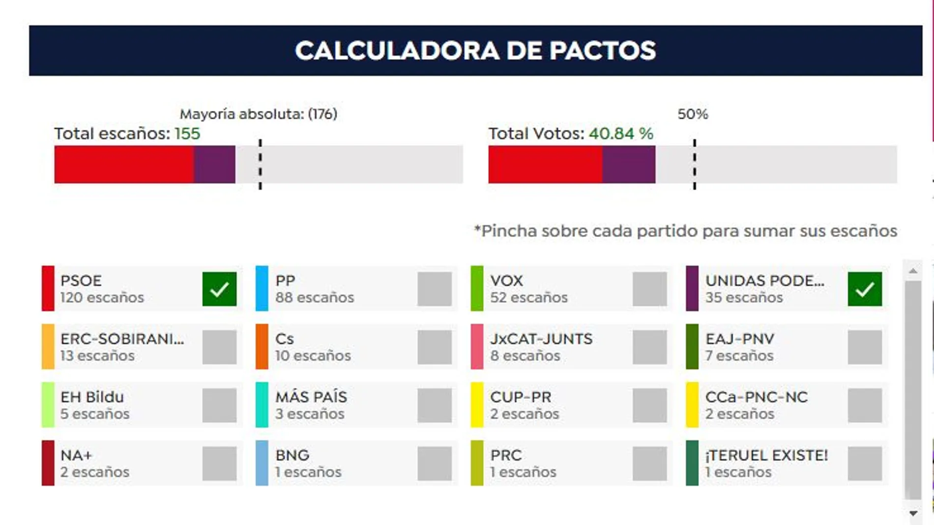 Calculadora de pactos Calculadora de pactos