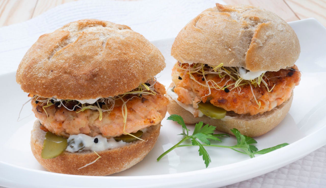 Hamburguesas de salmón, con Joseba Arguiñano Hamburguesas de salmón, con Joseba Arguiñano