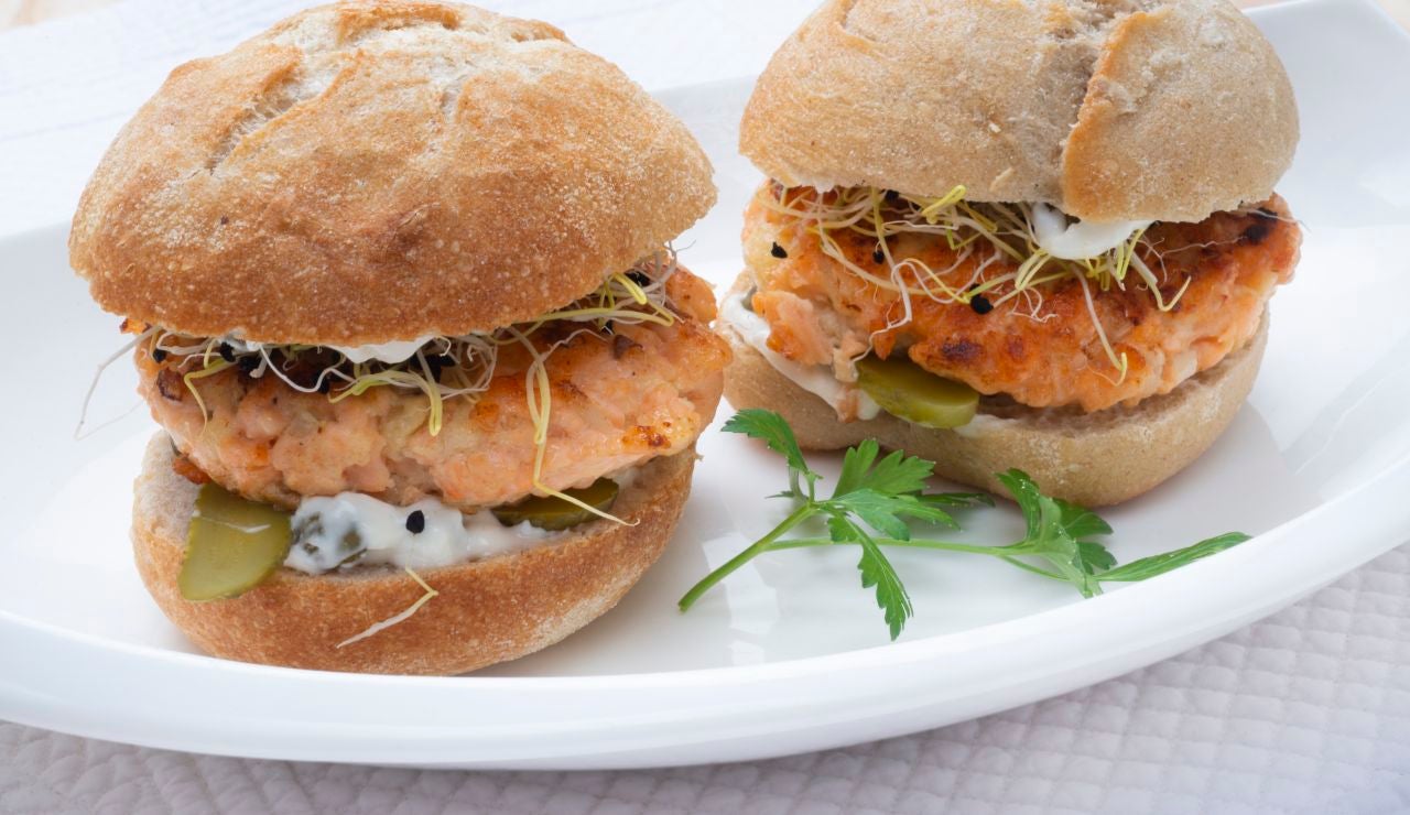 Hamburguesas de salmón Hamburguesas de salmón