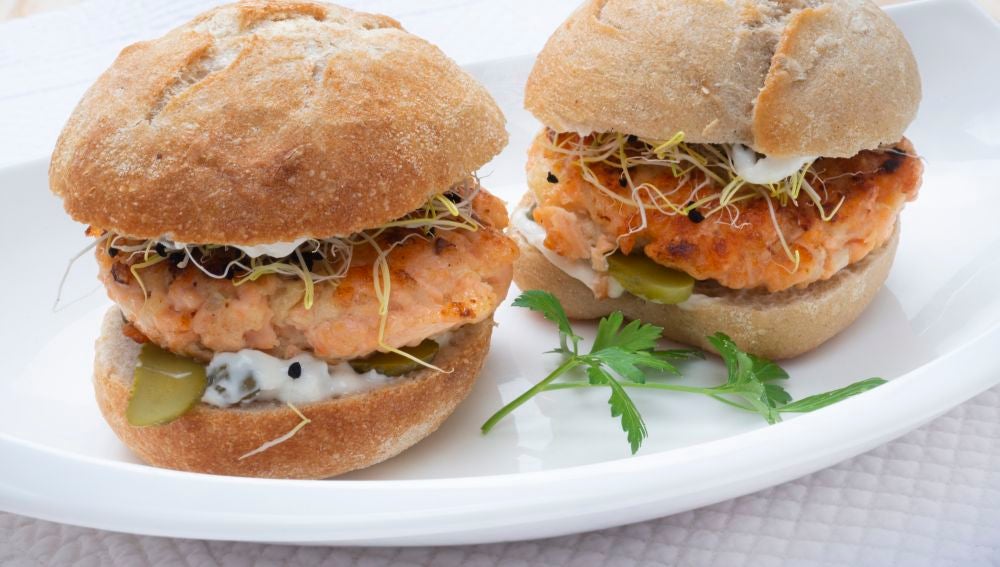 Hamburguesas de salmón