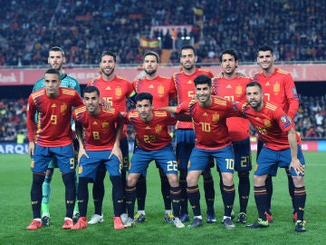 La Selección Española antes de su partido ante Noruega 