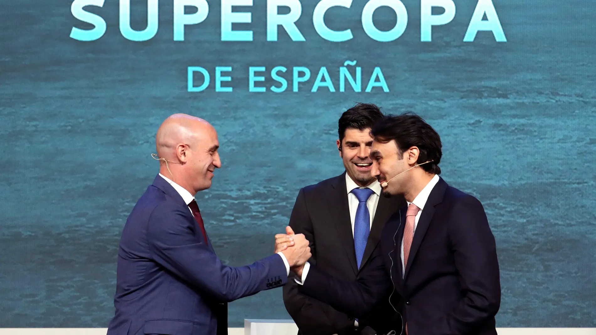 Luis Rubiales y el presidente de la autoridad general del deporte de Arabia Saudí, el príncipe Abdulaziz Bin Turki Alfaisal Luis Rubiales y el presidente de la autoridad general del deporte de Arabia Saudí, el príncipe Abdulaziz Bin Turki Alfaisal