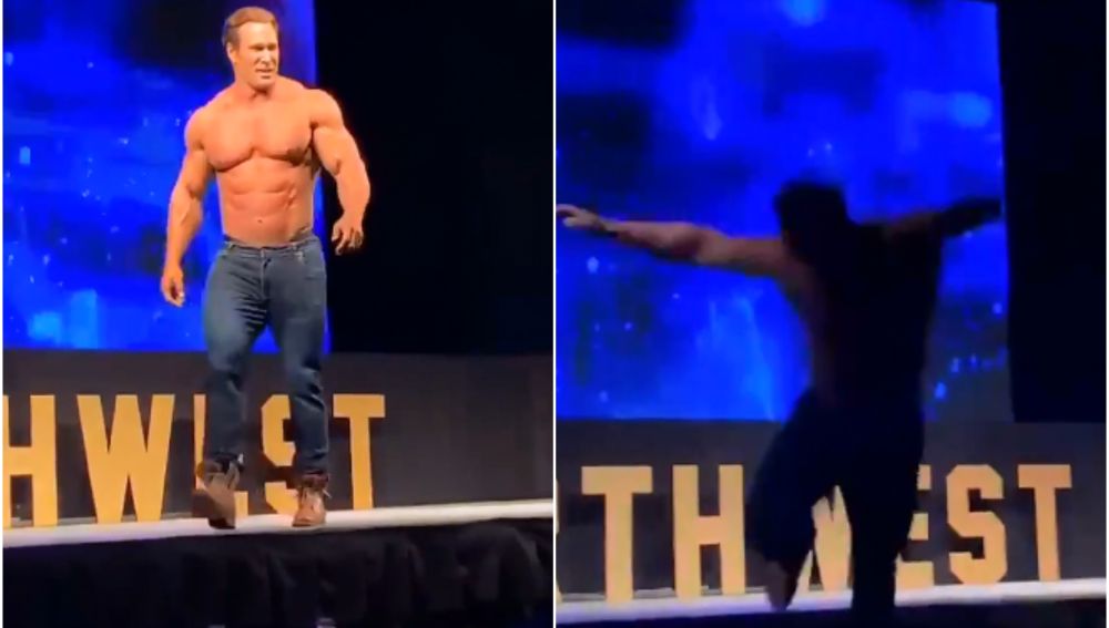 Mike O'hearn cae del escenario en plena competición