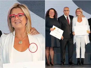 Anna Tarrés porta el lazo amarillo en el acto de homenaje del COE Anna Tarrés porta el lazo amarillo en el acto de homenaje del COE