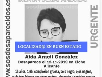 Localizan en buen estado a la menor desaparecida en Almoradí